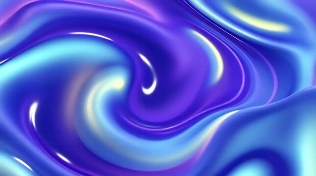 Abstract fluid art design with vibrant shades of blue and purple creating a mesmerizing wave-like pattern for backgrounds and wallpapers