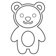 Fototapeta premium Cute Bear Animal Icon Outline Design Baby Teddy Bear Cartoon Face Minimal Line Art Vector Illustration