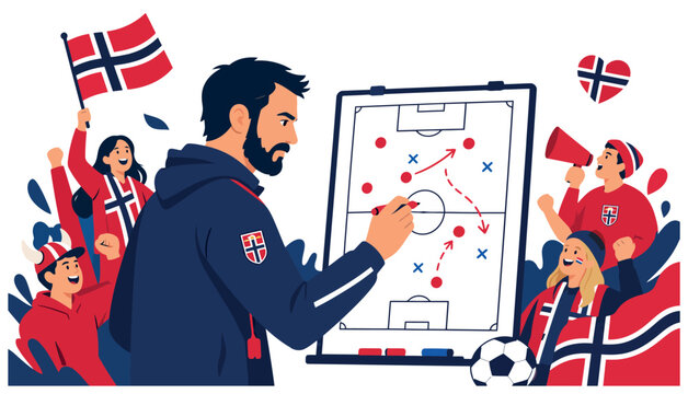 Soccer Coach Drawing Strategy Board.