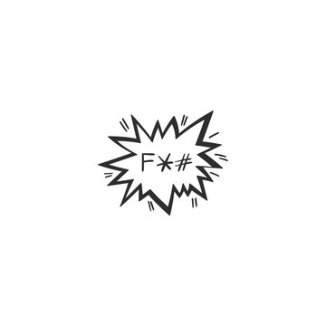 profane word bubble vector illustration