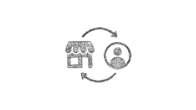 Sketch b2c lead generation icon animation - smooth progressive reveal