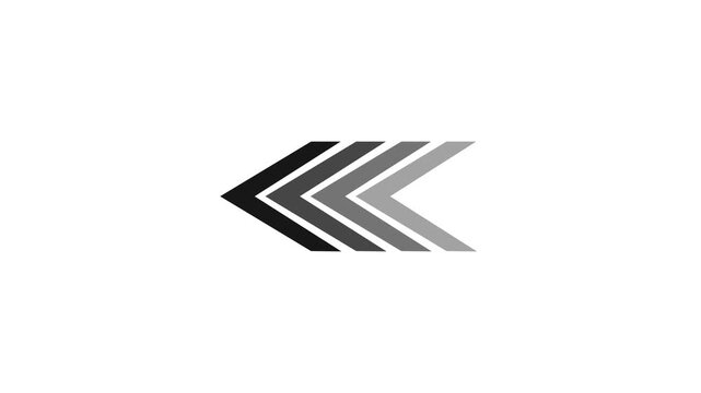Arrow shape progressing from light to dark gray on white background