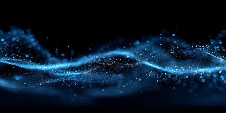 Glowing Octopus in Dark Ocean Night with Abstract Cosmic Galaxy Sky, Nebula and Starfield Fantasy Universe Illustration