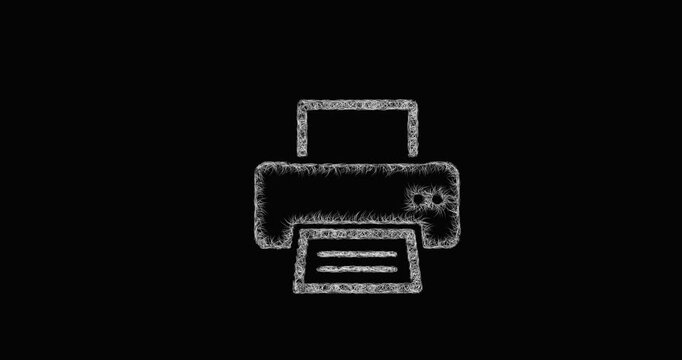 Sketch printer icon animation - smooth progressive reveal
