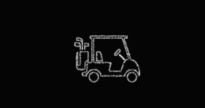 Sketch golf cart icon animation - smooth progressive reveal