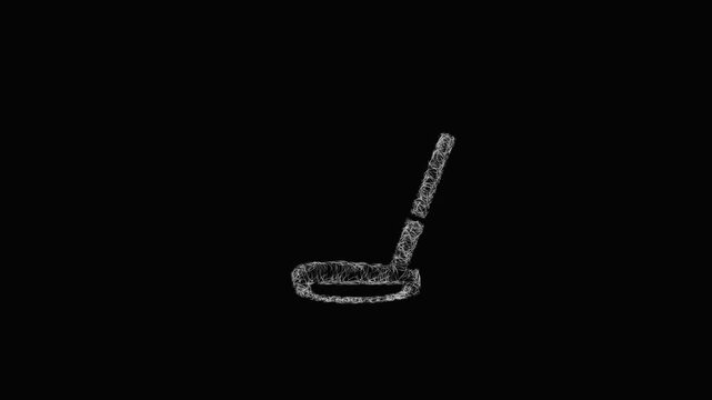 Sketch golf putter icon animation - smooth progressive reveal