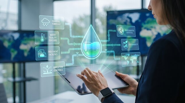 Environmental technology monitoring with digital interface and global data visualization