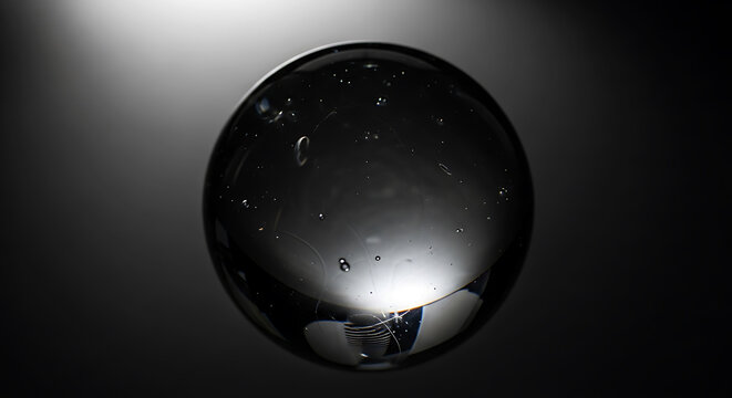 Reflective Globe Showing Earth from Space in Monochrome Moody Lighting