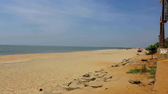 Kozhikode Beach on the Malabar Coast in Kerala, India