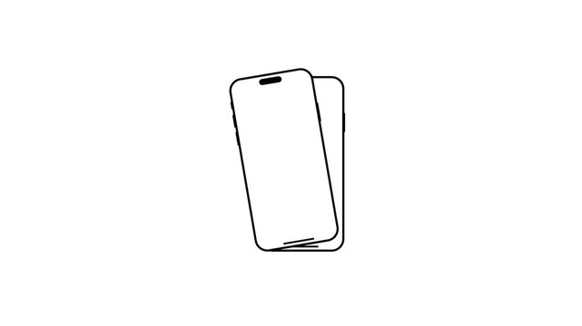 Rotate Phone Animation Mobile Device Orientation Portrait to Landscape Flat Motion Graphics Loop