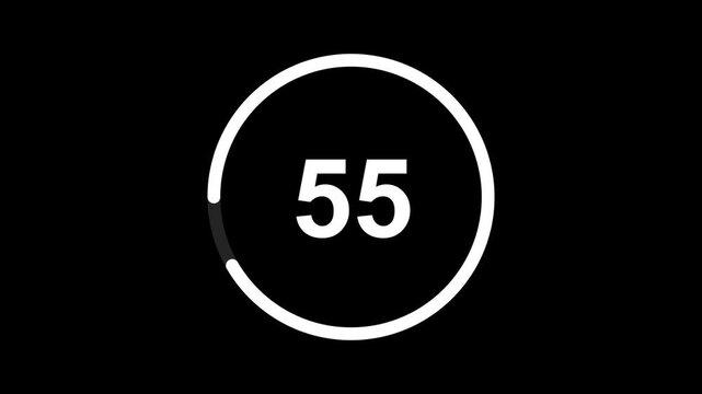 Ring Countdown Timer Animation | 60 second Circular Loading Progress Indicator 4K