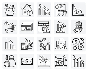 Fototapeta premium Causes And Effects Of Economic Downturn – Excessive Debt Crises, Job Losses, And Late Payments For Business Presentations