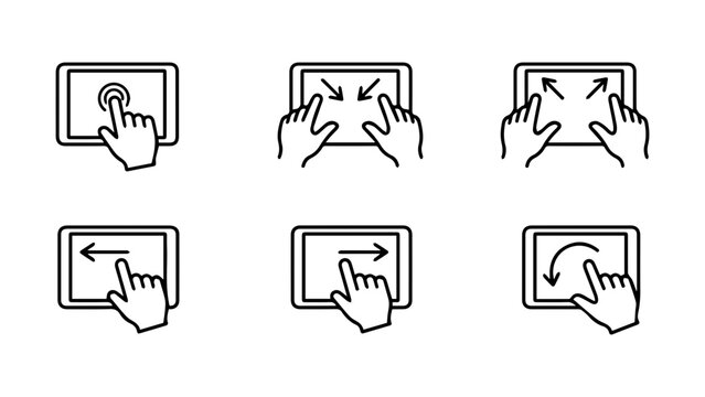 Hand gestures for touch screen interactions