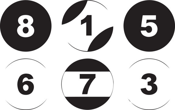 Black and white bingo cards with numbers