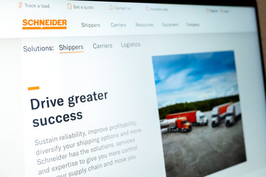 Schneider company shipping and logistics services page