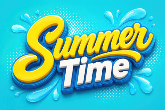 Summer time text style effect. Vector text effect, with summer season event.