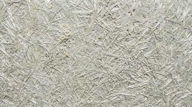 Grey wood fiber board texture close-up, detailed background of recycled composite panel made from compressed wood strands for sustainable construction
