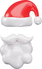 Obraz premium A 3D emoji featuring a red hat and white beard with a Santa Claus mustache.
