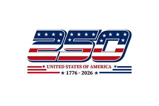 USA 250th Anniversary Patriotic Logo United States of America 1776-2026