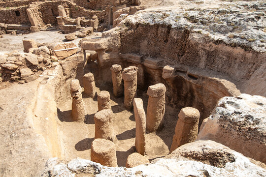 Ancient Stone Pillars at Karahantepe Archaeological Site in Sanliurfa, Turkiye &ndash; Neolithic Heritage and One of the World's Earliest Monumental Settlements
