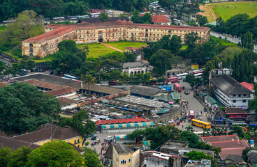 Fototapeta premium Scenic aerial landscape of Kandy City in Sri Lanka, Asia 