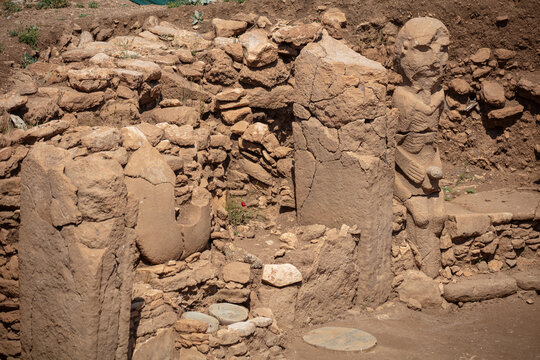 Ancient Stone Pillars at Karahantepe Archaeological Site in Sanliurfa, Turkiye &ndash; Neolithic Heritage and One of the World's Earliest Monumental Settlements