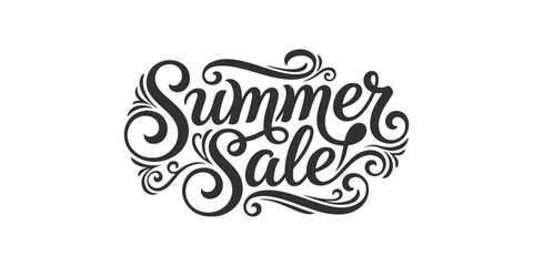 Decorative flourish summer sale calligraphy label with calligraphy, flourish © NACIMA 