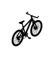 Fototapeta premium Black bicycle silhouette, BMX bike icon, cycling symbol, vector illustration