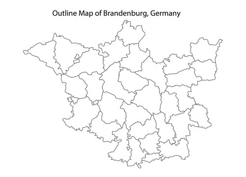 Brandenburg germany outline map with regions Isomatic website template