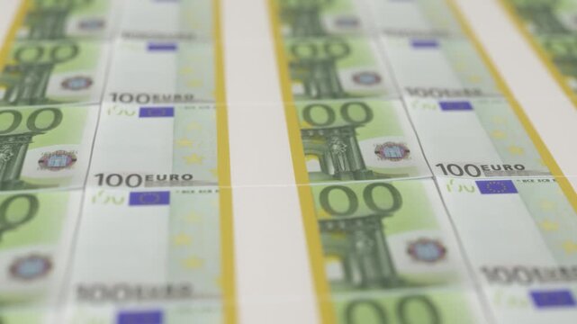 European Currency Sheets Creating Abstract Wealth And Banking Background