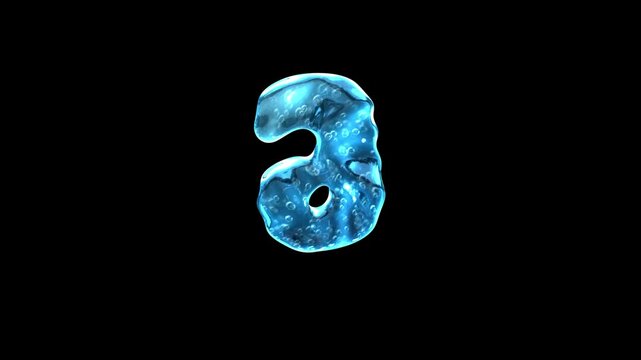 Liquid Water Bubble Lowercase Letter a Loop on Alpha Background