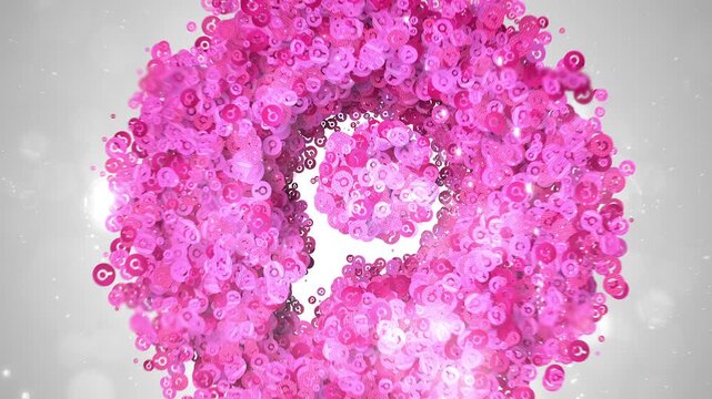 Discovery Seek Lookup Icon Reveal Animated with Thousands of Tiny Find Particles