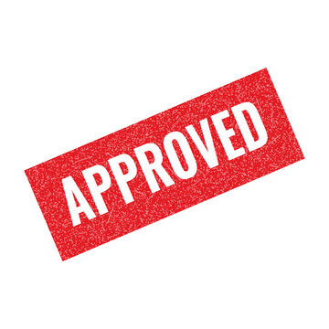 Red approved stamp sign with grunge texture