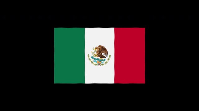 Mexico flag waving animation, Mexican national symbol