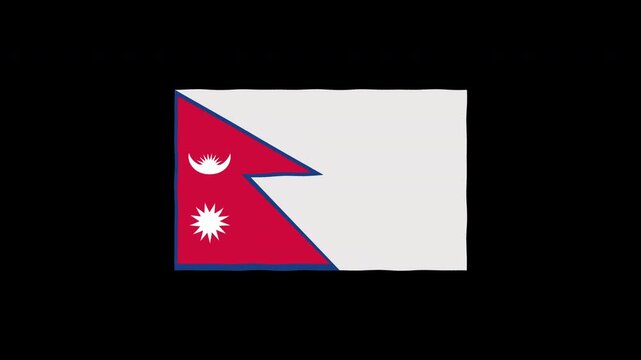 Nepal Flag Waving Animation Loop Motion Graphics 4K Seamless