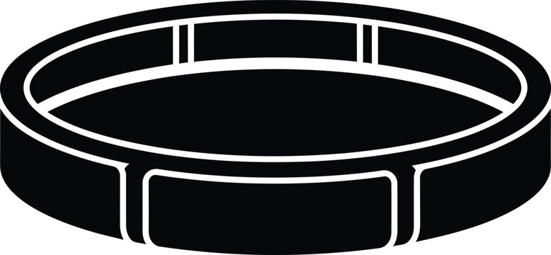 Silhouette vector simple circular container icon for creative storage design