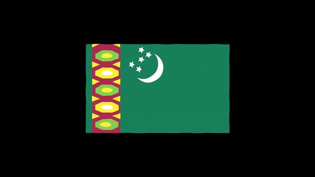 Turkmenistan flag waving animation