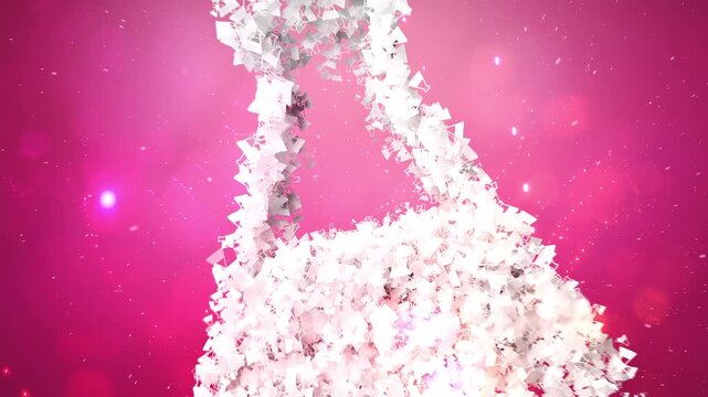 3D Chemistry Lab Symbol Formed by Small Floating Science Particles Background Motion Graphic