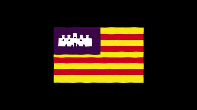 Waving Catalonia flag animation, vector icon