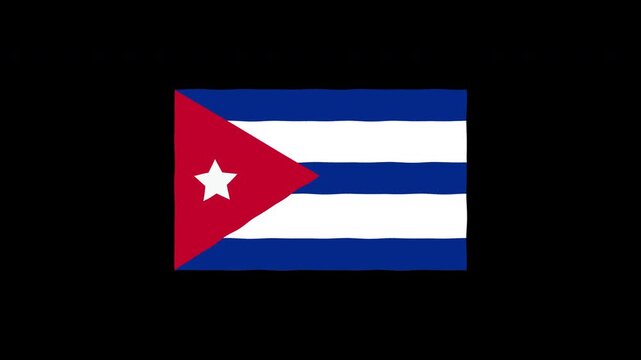 Waving Cuba Flag Animation Loop Motion Graphics 4K Seamless