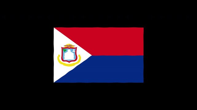 Waving Country Flag Animation, Saint Martin National Symbol