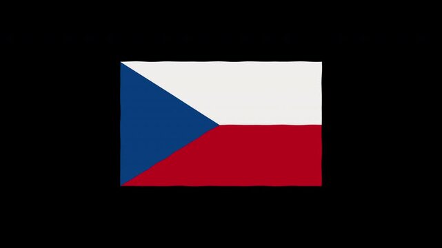 Waving Czech Republic Flag Animation Loop Motion Graphics