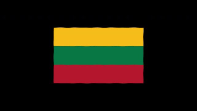Waving Flag Animation of Lithuania Loop Motion Graphics Background