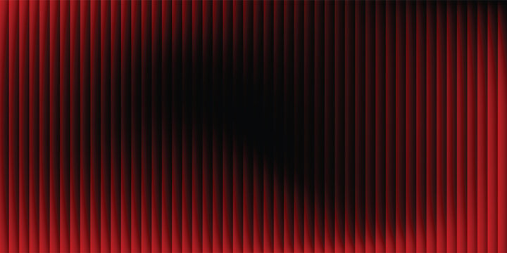 Dark red and black abstract geometric background. Vector illustration of vertical stripes pattern with fluid gradient shadow, futuristic techno backdrop for gaming or luxury design