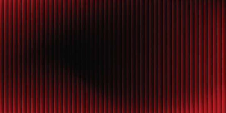 Dark red and black abstract geometric background. Vector illustration of vertical stripes pattern with fluid gradient shadow, futuristic techno backdrop for gaming or luxury design