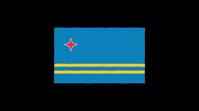 Aruba flag waving animation