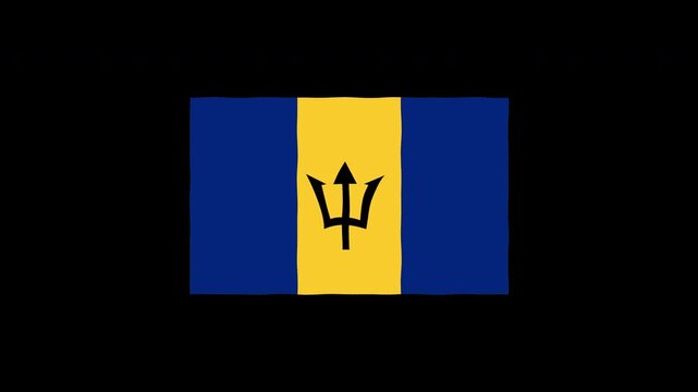 Barbados flag waving animation
