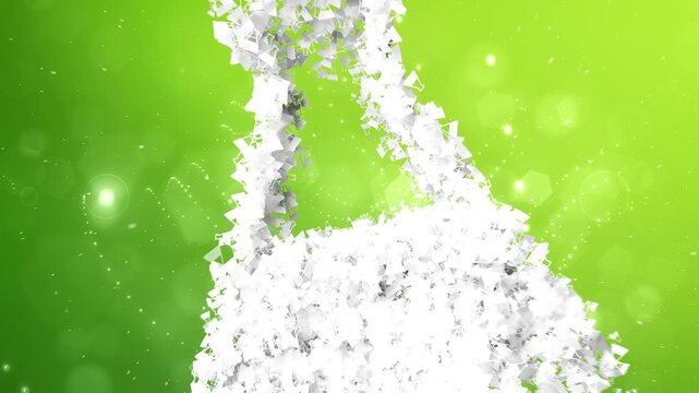 Laboratory Flask Experiment Icon Reveal Animated with Thousands of Tiny Chemical Particles