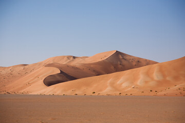 Sand dunes landscape of the Rub al-Khali desert in Dhofar, Oman © elleonzebon