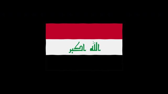 Iraq Flag Waving Animation